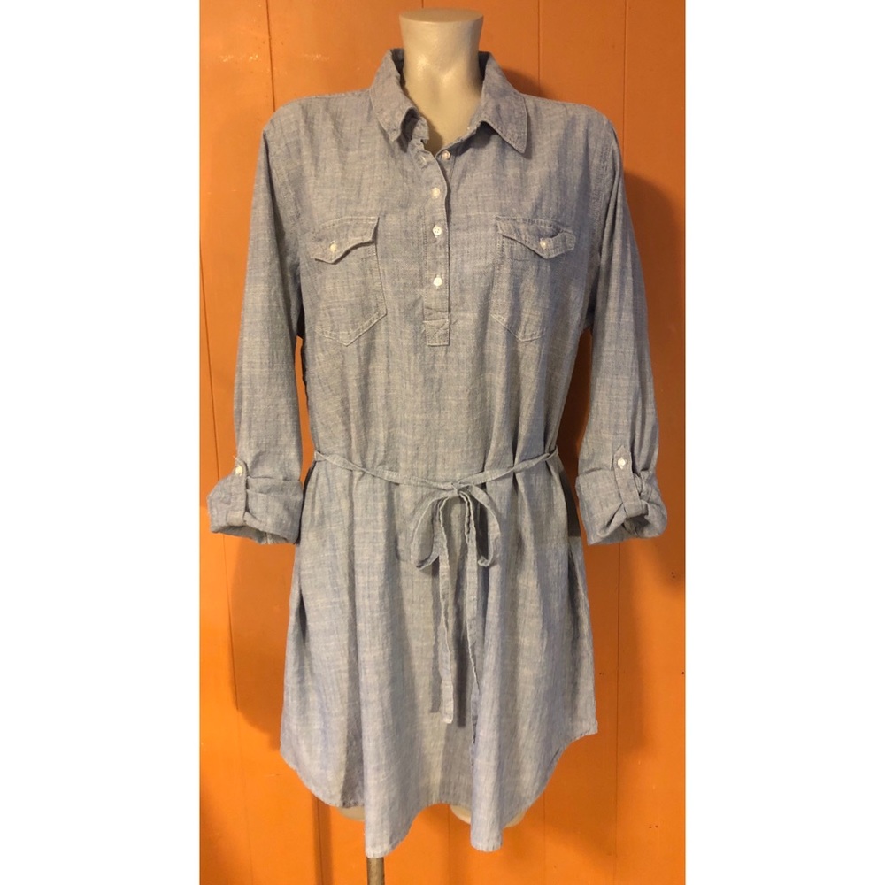 Bit & Bridle Cotton Chambray Shirt Dress, Size XL